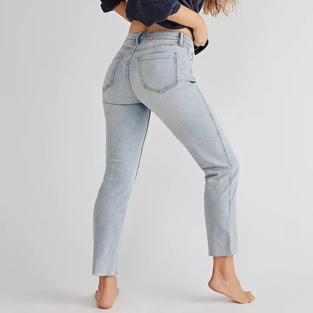 Free People CRVY High-Rise Vintage Straight Jeans - Picture 2 of 5